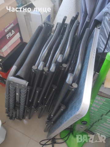 Нови сгъваеми шезлонг, маса и 4 бр. стола