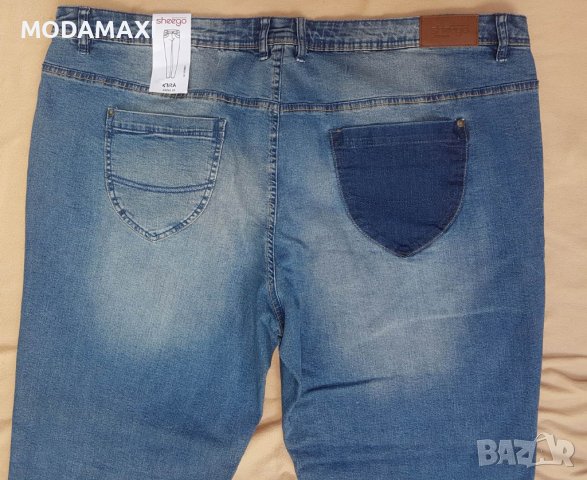 8XL Нови дънки Sheego с „кръпки”  , снимка 5 - Дънки - 37473451
