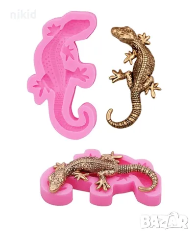 Пълзящ гущер силиконов молд форма декорация торта мъфини украса