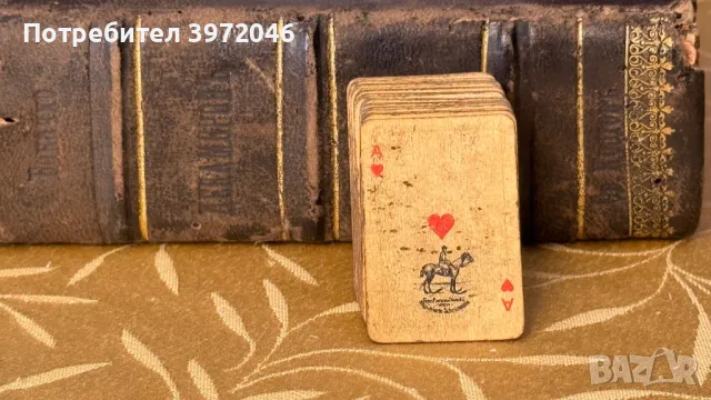 Антикварно мини тесте карти /1880-1920/, снимка 3 - Антикварни и старинни предмети - 49571278