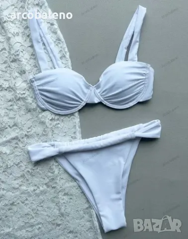 Дамски бански костюм от три части, бикини с дантелена пола , снимка 4 - Бански костюми - 50339569