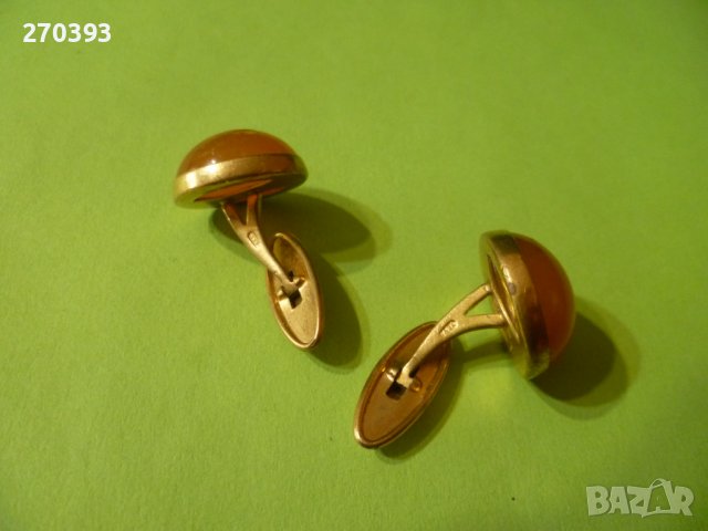 Стари руски позлатени бутонели с кехлибар УНИСЕКС, снимка 3 - Други - 36593148
