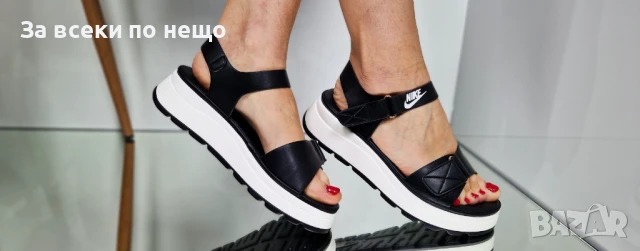 Nike Дамски Черни Сандали С Бяла Подметка Найк от 36 до 41 номер Код P738, снимка 2 - Сандали - 50663724