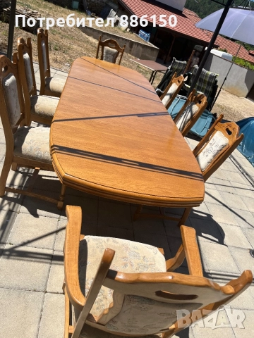 Трапезна маса със осем стола , снимка 3 - Маси - 52018023