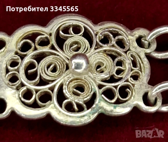 Винтидж сребърна гривна , снимка 3 - Антикварни и старинни предмети - 53171549
