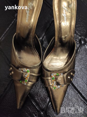 Чехли Златни, снимка 3 - Сандали - 32964698