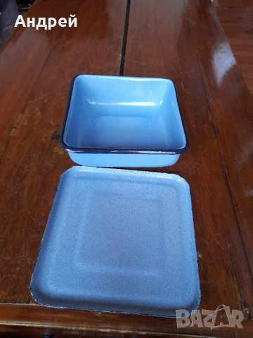 Стара емайлирана кутия за храна #3, снимка 3 - Други ценни предмети - 43791424