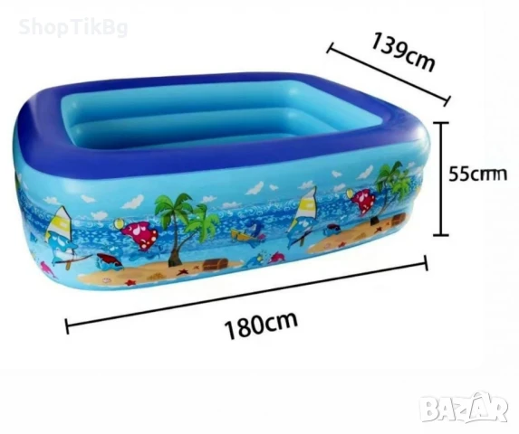 Голям удебелен надуваем басейн за дома – идеален за бебета, деца и възрастни, снимка 10 - Басейни и аксесоари - 51006793