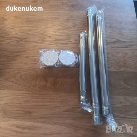 Телескопичен корниз за баня 50–130 см, неръждаема стомана, без пробиване, снимка 7 - Други стоки за дома - 52626092