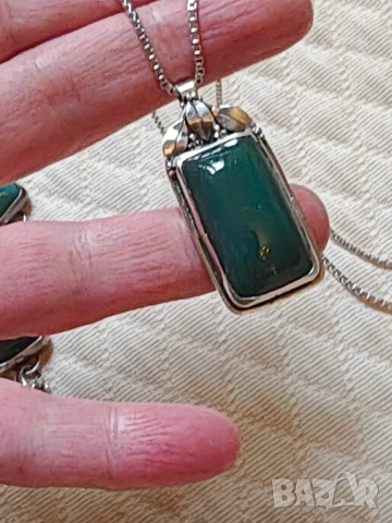 Авторски ретро сребърен лот с натурален ахат 950 НАМАЛЕН , снимка 8 - Бижутерийни комплекти - 49977858