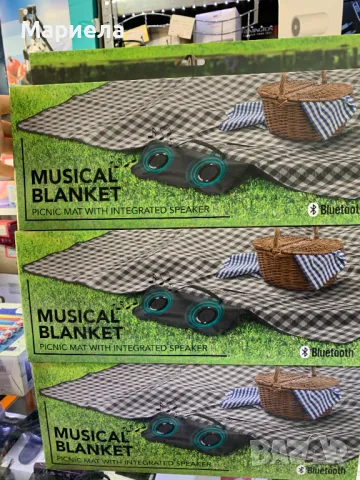 Подложка за пикник с Bluetooth говорители / Постелка за пикник с вградена Bluetooth колонка