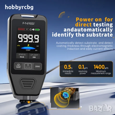 FNIRSI CTG‑20 Дебеломер за автобоя 0 – 1400 μm, снимка 4 - Друга електроника - 50694359