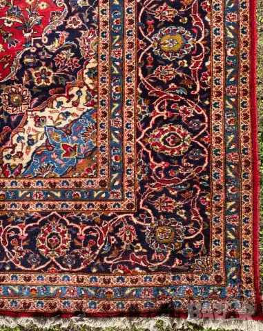 Огромен персийски килим Кашан 4х3м , снимка 5 - Килими - 50251429