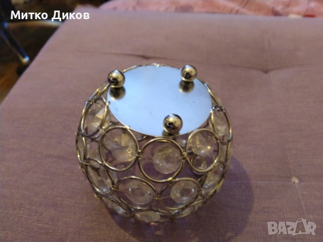 Свещник от кристали Н-90мм и фи 100мм и 65 мм, снимка 5 - Декорация за дома - 53113513