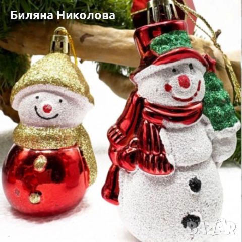 Коледен комплект украса 8 броя – Червени и бели висулки  Premium Collection, снимка 2 - Декорация за дома - 52564975