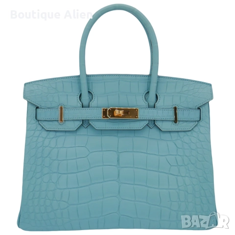 Hermés mini kelly дамска чанта висок клас реплика baby blue crocodile