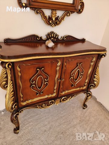 Уникално красиво бароково шкафче с огледало  012, снимка 2 - Шкафове - 34937883