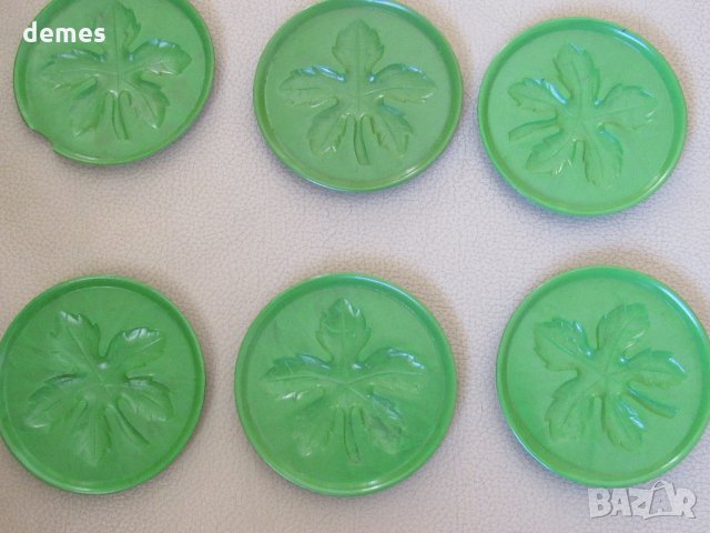 Сет от 6 подложки за чаши от 20-те години на ХХв., снимка 4 - Чаши - 32480407