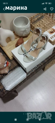 Чантичка и сандали в сребристо