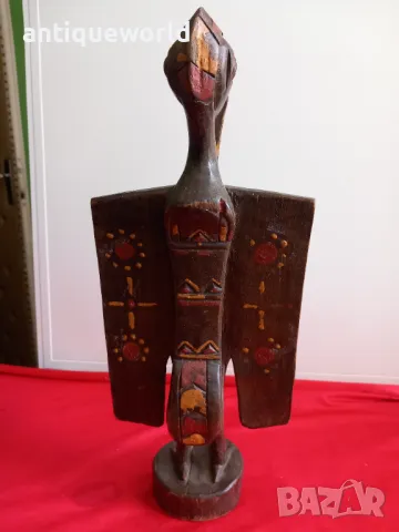 19Век Дървена Скулптура СЕНУФО , Птица Носорог, Кот д'Ивоар, снимка 4 - Антикварни и старинни предмети - 50146065