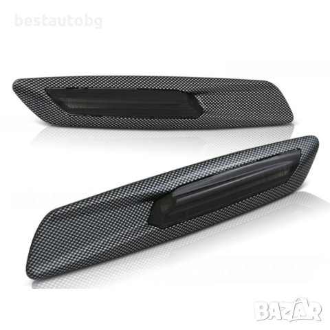 Диодни мигачи F10 за BMW E60/E61/E90/E91/E92/E93/E81/E82/E87 карбон, снимка 2 - Аксесоари и консумативи - 43622500