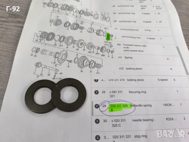 020311324B**NEU**VAG**Шайба специална за скоростна кутия**