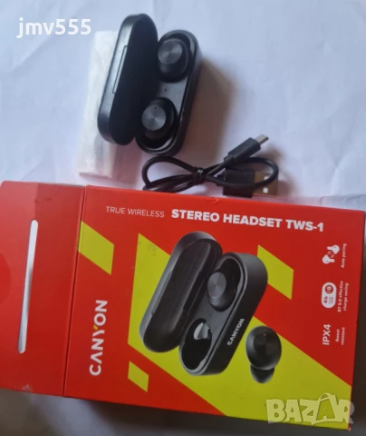 Безжични слушалки Canyon TWS-1 / black