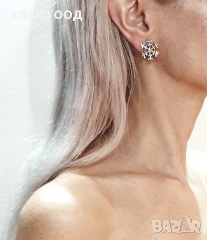 ЗЛАТНИ ОБЕЦИ С ДИАМАНТИ, снимка 3 - Обеци - 9368368