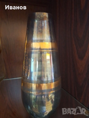Продавам ретро стъклени позлатени вази, снимка 5 - Декорация за дома - 51617050