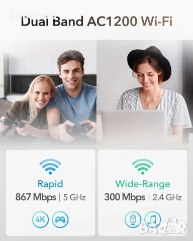 Нов Cudy LT500E 4G LTE Cat 4 модемен рутер със слот за SIM карта, AC1200 WiFi, OpenVPN, Wireguard..., снимка 5 - Рутери - 50693738