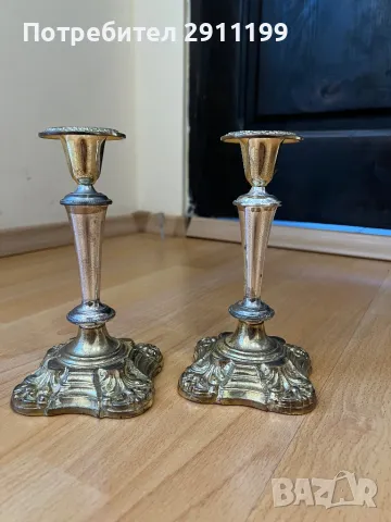 Метален свещник, комплект от 2 бр., снимка 4 - Антикварни и старинни предмети - 49973796