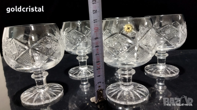кристални чаши за коняк , снимка 3 - Антикварни и старинни предмети - 52674392