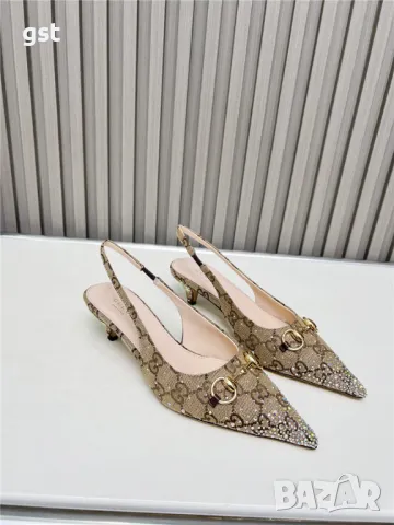 Редки Gucci Official Women shoes Crystals дамски обувки ток 