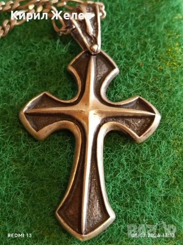 Сребърно колие с висулка кръст символ на духовна сила и закрила перфектно 18702, снимка 7 - Колиета, медальони, синджири - 52987066