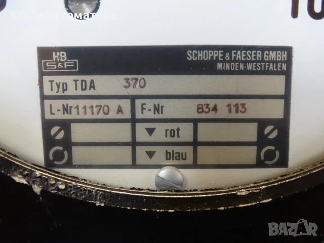 Диференциален манометър Schopper& Faeser Typ TDA 370 Barton-Zelle 224 h=25mWS, снимка 2 - Резервни части за машини - 50504922