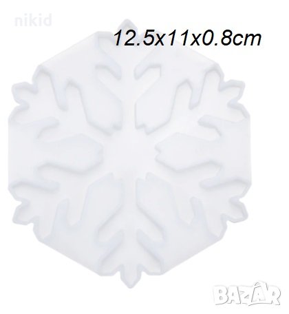 Голяма снежинка силиконов молд форма фондан шоколад смола гипс декор, снимка 1 - Форми - 35214362