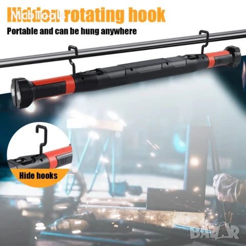 Работна LED лампа за под капака на автомобила с магнит и куки USB-C, снимка 2 - Други инструменти - 50942123