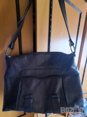 Дамска кожена чанта Rossini черна, снимка 5 - Чанти - 53519641