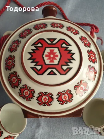 Порцеланов сервиз за ракия с бъклица- Производител "Зайчар"-Сърбия, снимка 3 - Сервизи - 48029774