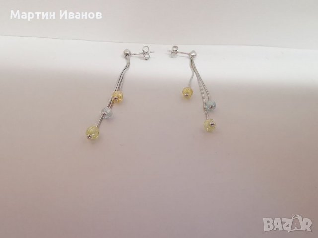 Златни обеци висящи 18 карата , снимка 7 - Обеци - 33213905