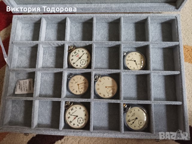 Кутия, органайзер за 24 бр. джобни часовници, снимка 2 - Антикварни и старинни предмети - 40781144