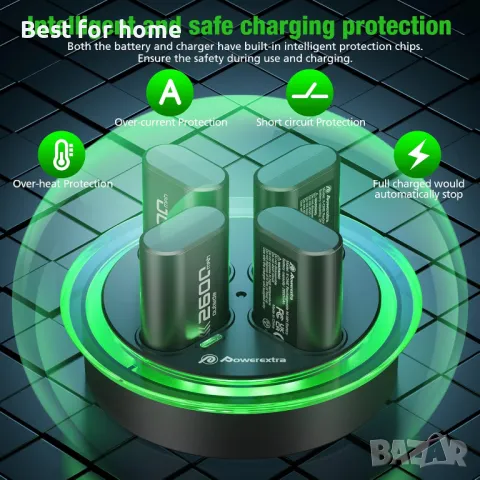 Xbox Controller 4 батерии и докинг станция от Powerextra, снимка 4 - Аксесоари - 49020854