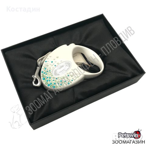 Автоматичен повод - за Куче - 3м/12кг - с кристали Swarovski - Flexi, снимка 2 - За кучета - 29825457