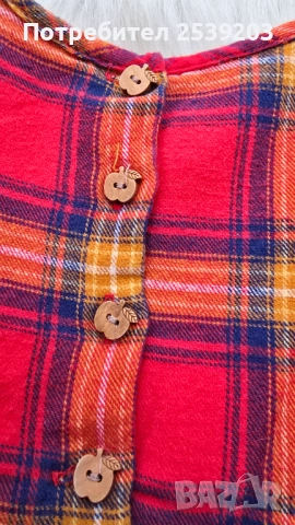 Детска карирана рокля 12-18 месеца, снимка 10 - Бебешки рокли - 52718068