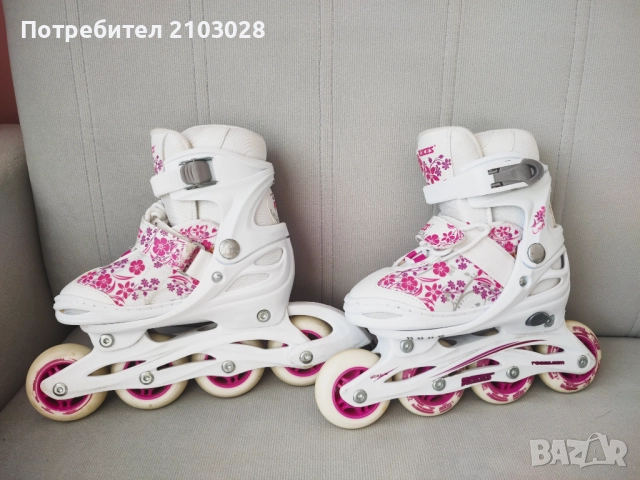 Детски Регулируеми ролери Roces Compy White (30-33) - Бял, снимка 12 - Детски велосипеди, триколки и коли - 52126182