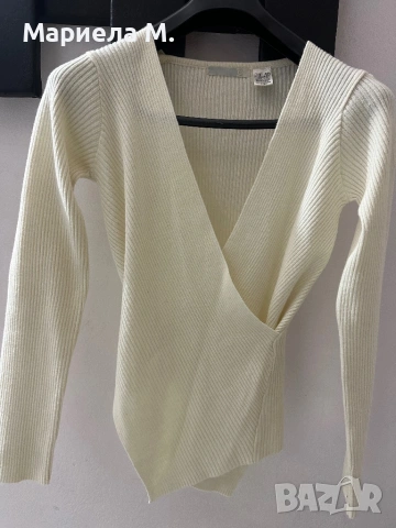 Дамски пуловер със замятане, XS, като нов