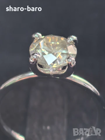 Златен пръстен с диамант 2.16 CT Fancy Color, снимка 9 - Пръстени - 50959073