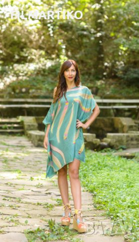 Ръчно рисувана копринена туника "Опиум"