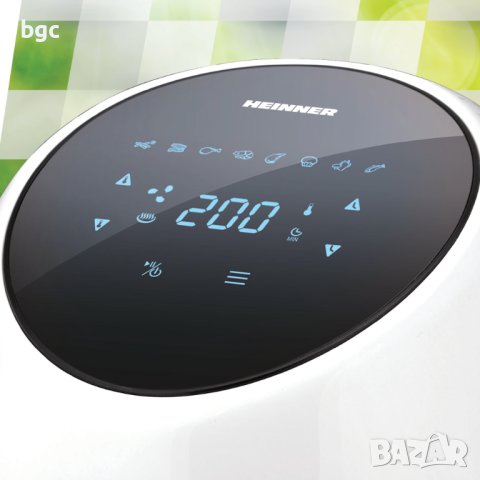 НОВ Тъчскрийн Фритюрник с горещ въздух Heinner SnowDrop HAF-B2000WH, 2000W, 5.0 л, Цифров контрол