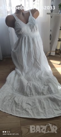 Плажна бяла рокля+подарък, снимка 1 - Рокли - 33509535